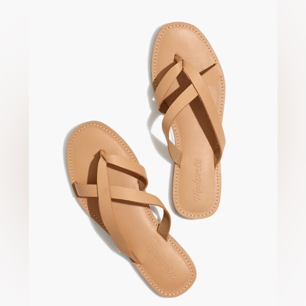 Madewell The Boardwalk Thong Sandal in Leather Size 9